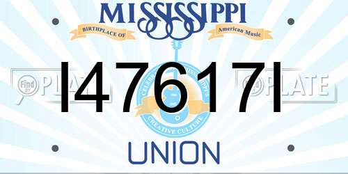 I47617I Mississippi License Plate