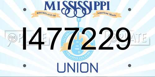 I477229 Mississippi License Plate