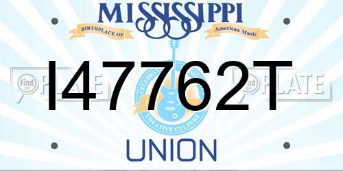 I47762T Mississippi License Plate