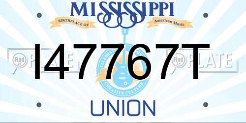 I47767T Mississippi License Plate