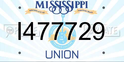 I477729 Mississippi License Plate