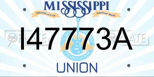 I47773A Mississippi License Plate