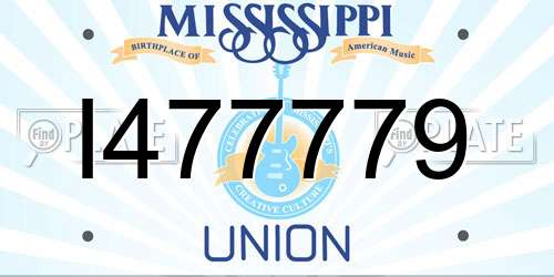 I477779 Mississippi License Plate