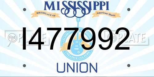 I477992 Mississippi License Plate