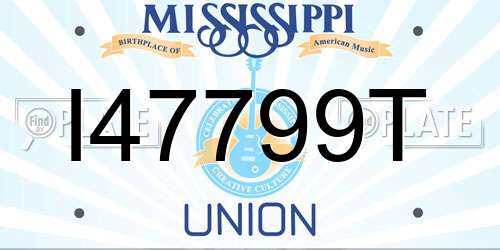 I47799T Mississippi License Plate