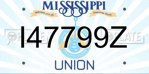 I47799Z Mississippi License Plate