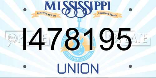 I478195 Mississippi License Plate