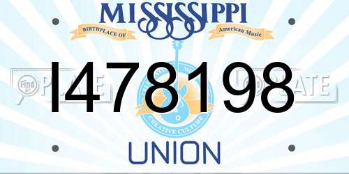 I478198 Mississippi License Plate