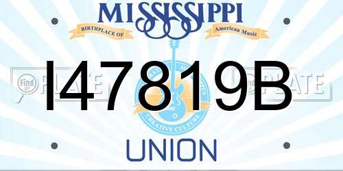 I47819B Mississippi License Plate