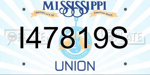 I47819S Mississippi License Plate