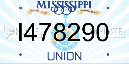 I478290 Mississippi License Plate