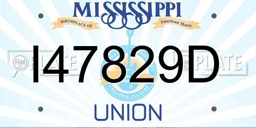 I47829D Mississippi License Plate