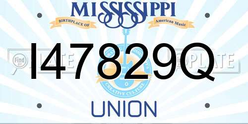 I47829Q Mississippi License Plate