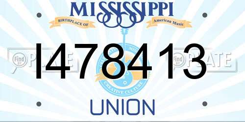 I478413 Mississippi License Plate