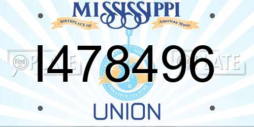 I478496 Mississippi License Plate