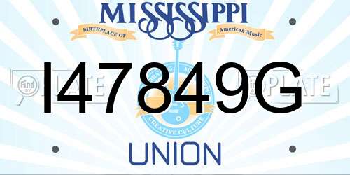 I47849G Mississippi License Plate