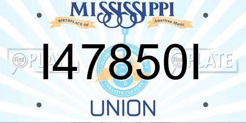 I47850I Mississippi License Plate