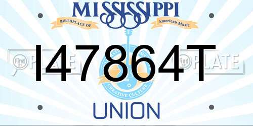 I47864T Mississippi License Plate