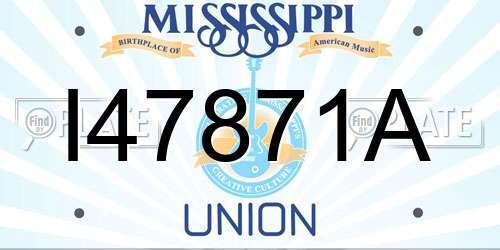 I47871A Mississippi License Plate