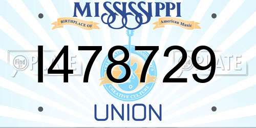 I478729 Mississippi License Plate