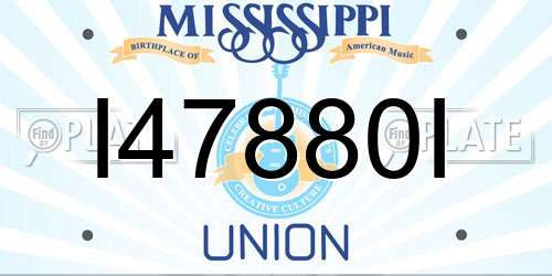I47880I Mississippi License Plate