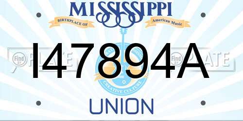 I47894A Mississippi License Plate