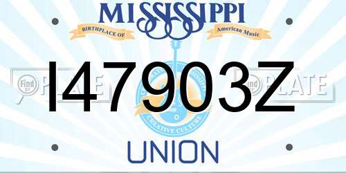 I47903Z Mississippi License Plate