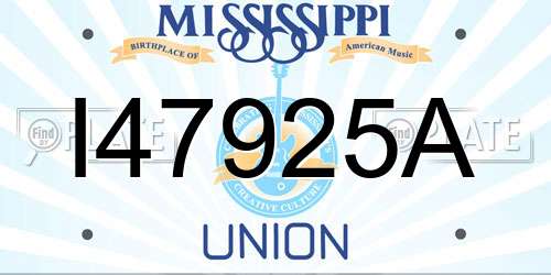I47925A Mississippi License Plate