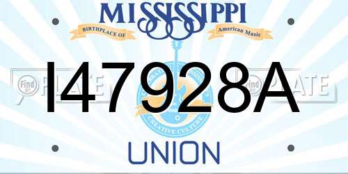I47928A Mississippi License Plate