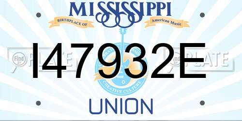 I47932E Mississippi License Plate
