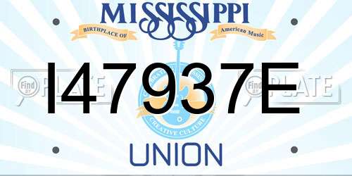 I47937E Mississippi License Plate