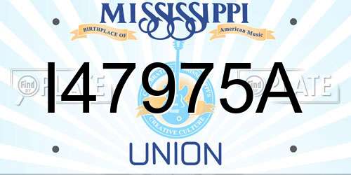 I47975A Mississippi License Plate