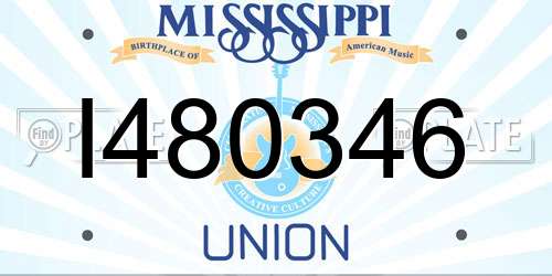 I480346 Mississippi License Plate