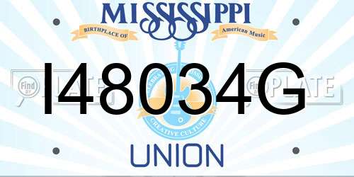 I48034G Mississippi License Plate