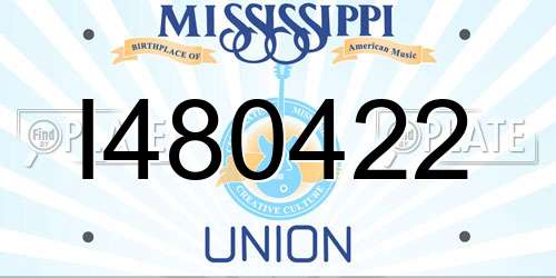 I480422 Mississippi License Plate