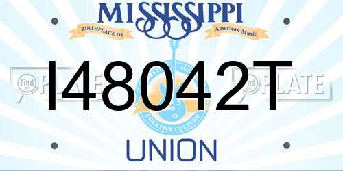 I48042T Mississippi License Plate