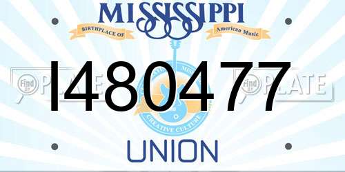 I480477 Mississippi License Plate