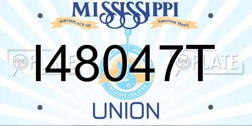 I48047T Mississippi License Plate