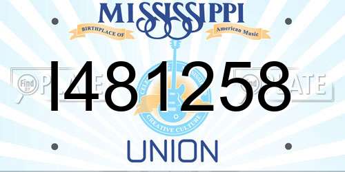 I481258 Mississippi License Plate