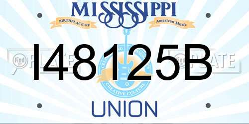 I48125B Mississippi License Plate