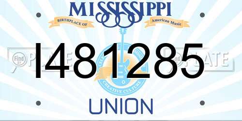 I481285 Mississippi License Plate