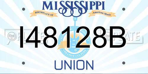 I48128B Mississippi License Plate