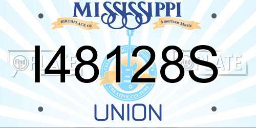 I48128S Mississippi License Plate