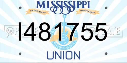 I481755 Mississippi License Plate