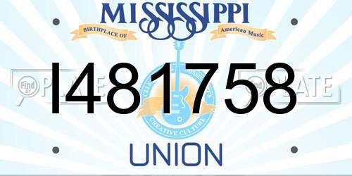 I481758 Mississippi License Plate