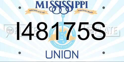 I48175S Mississippi License Plate