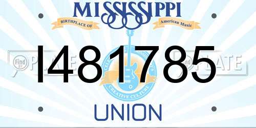 I481785 Mississippi License Plate