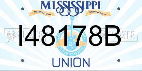 I48178B Mississippi License Plate