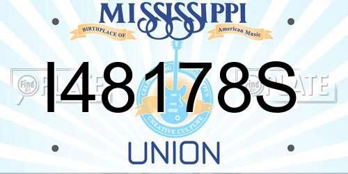 I48178S Mississippi License Plate