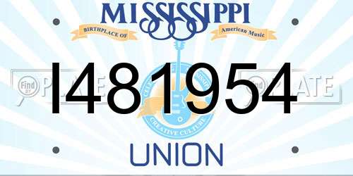 I481954 Mississippi License Plate